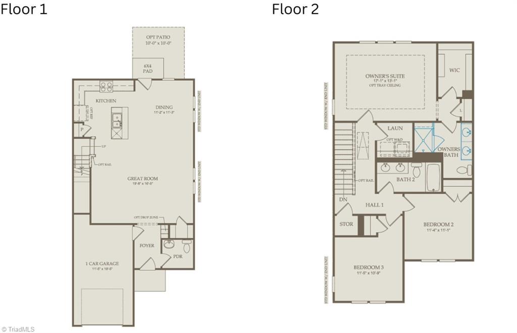 937 Poets Walk Road Whitsett, NC 27377 - Photo 22 of 22 Floor Plan Level 1 and 2