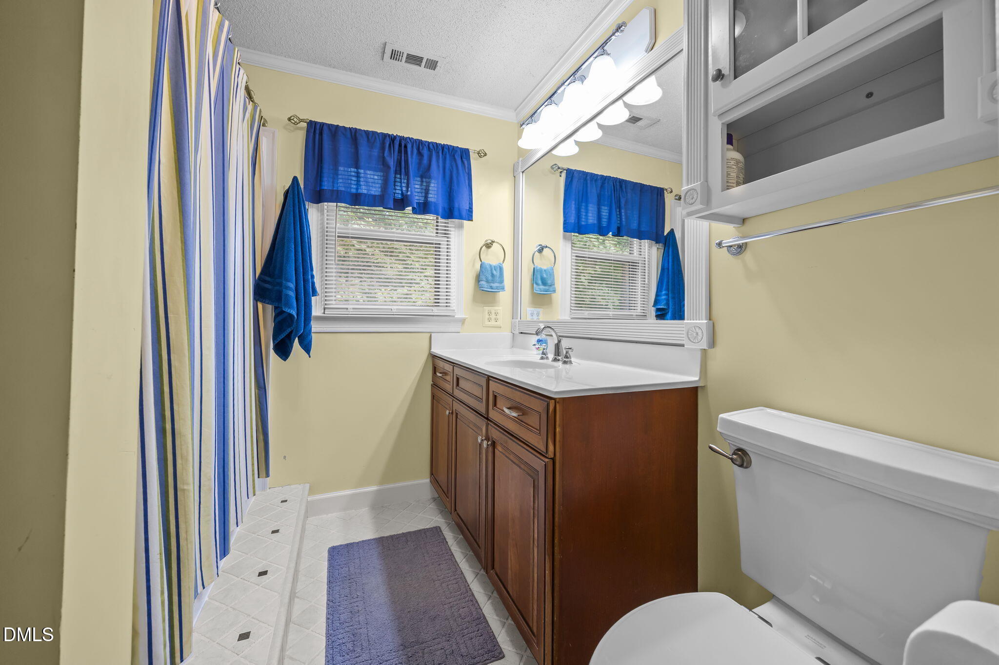 8641 Buffaloe Road Knightdale, NC 27545 - Photo 26 of 52 a bathroom with a sink a toilet and a mirror