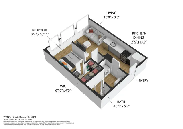 $2,000 | 728 North 3rd Street, Unit 502, Minneapolis, MN 55401