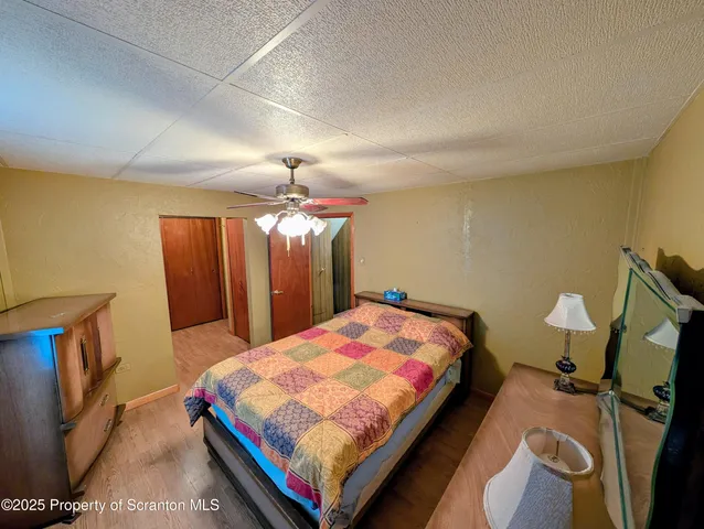 a view of hallway with a large window
