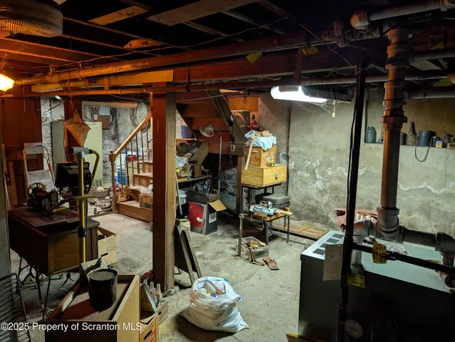 a view of a house with a white door