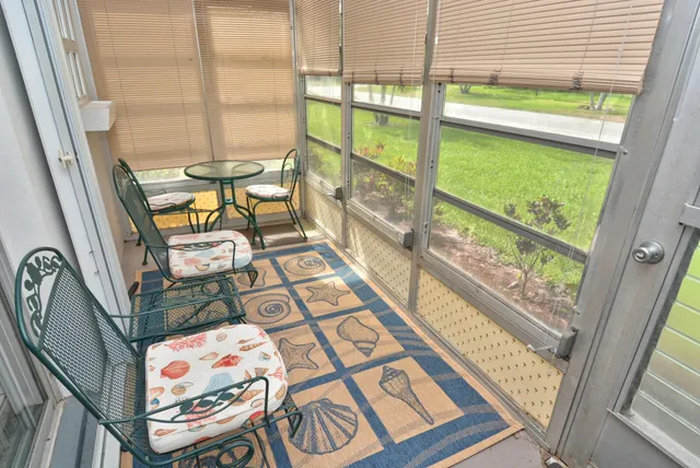 a view of an outdoor space with a window