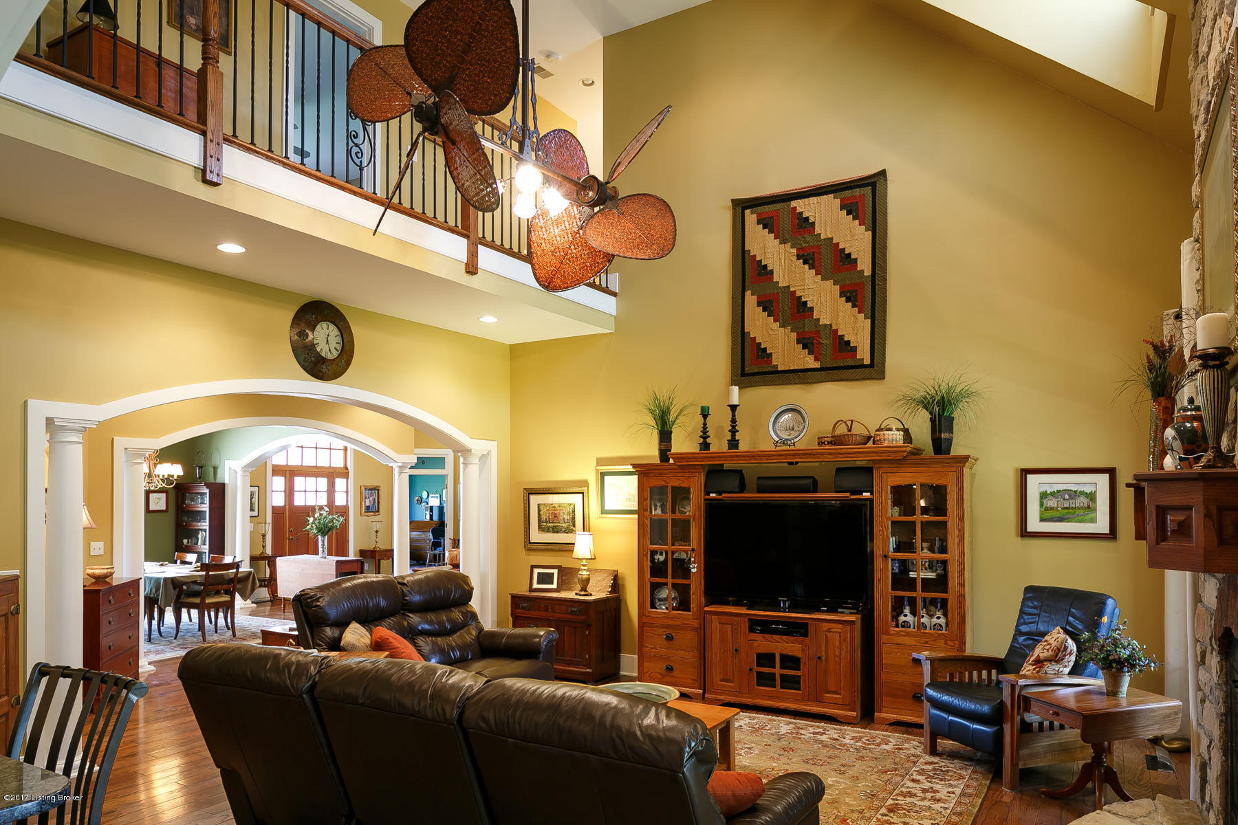 396 Pendleton Lne Pendleton, KY 40055 - Photo 11 of 45 Another view of this great living room with a specialty fan which is a work of art itself.