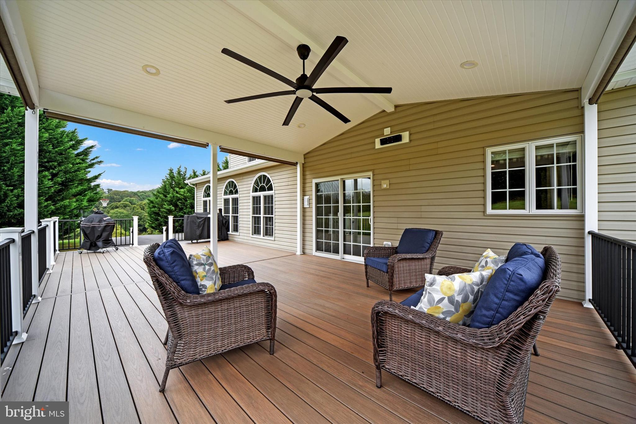 3554 Ady Road Street, MD 21154 - Photo 48 of 62 Covered portion of deck w/ shades & ceiling fan