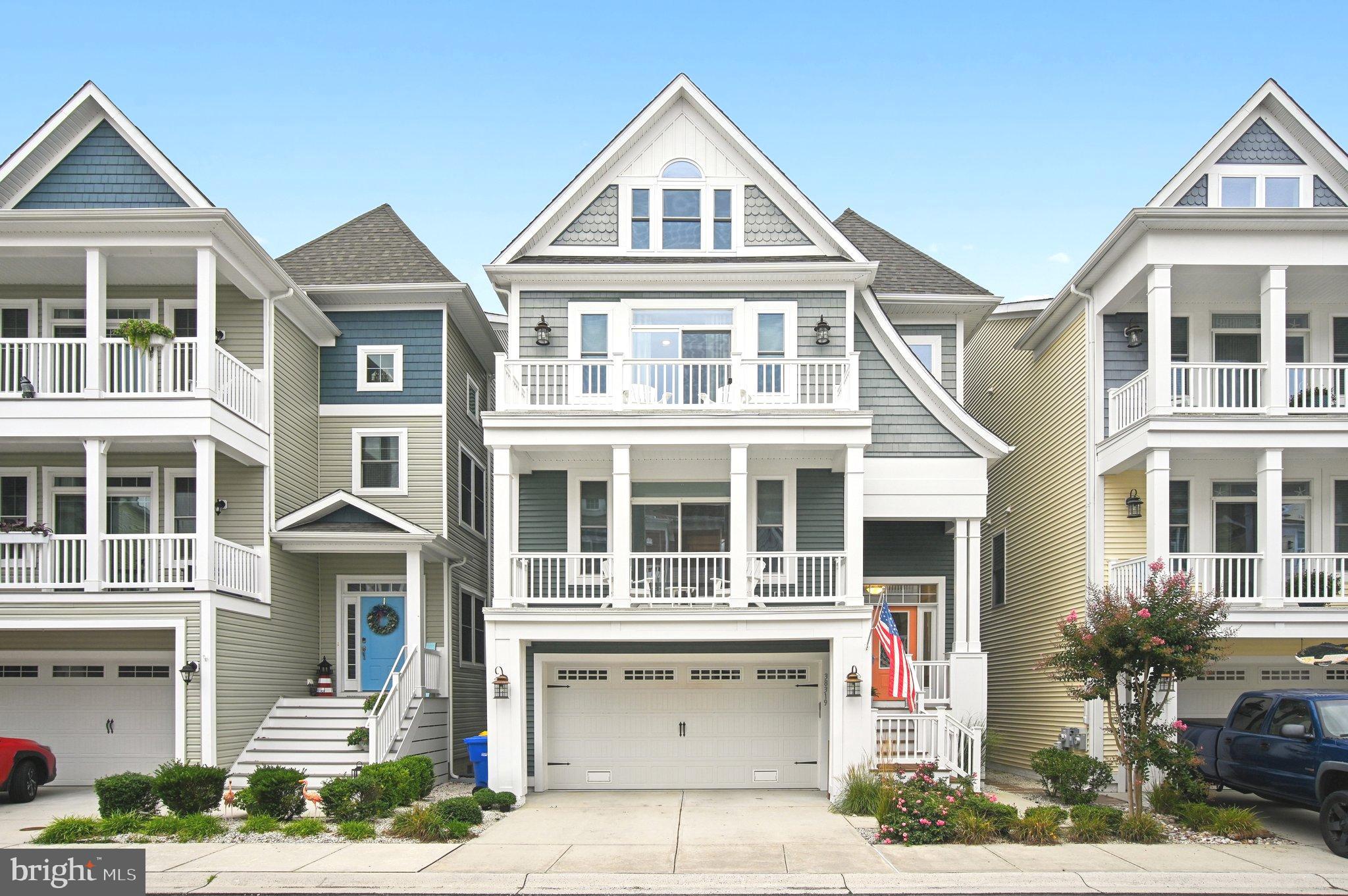 a front view of a large white building