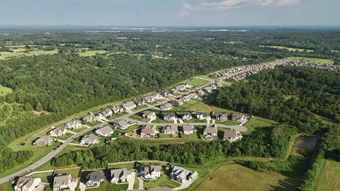 an aerial view of multiple house