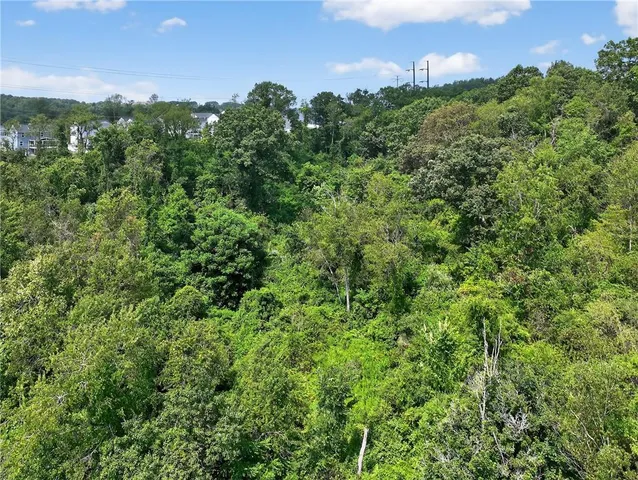 a view of a green field in a building