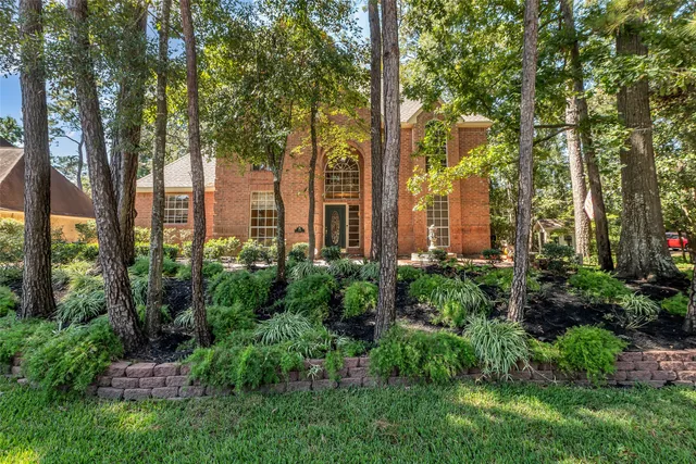 a view of a building with a garden