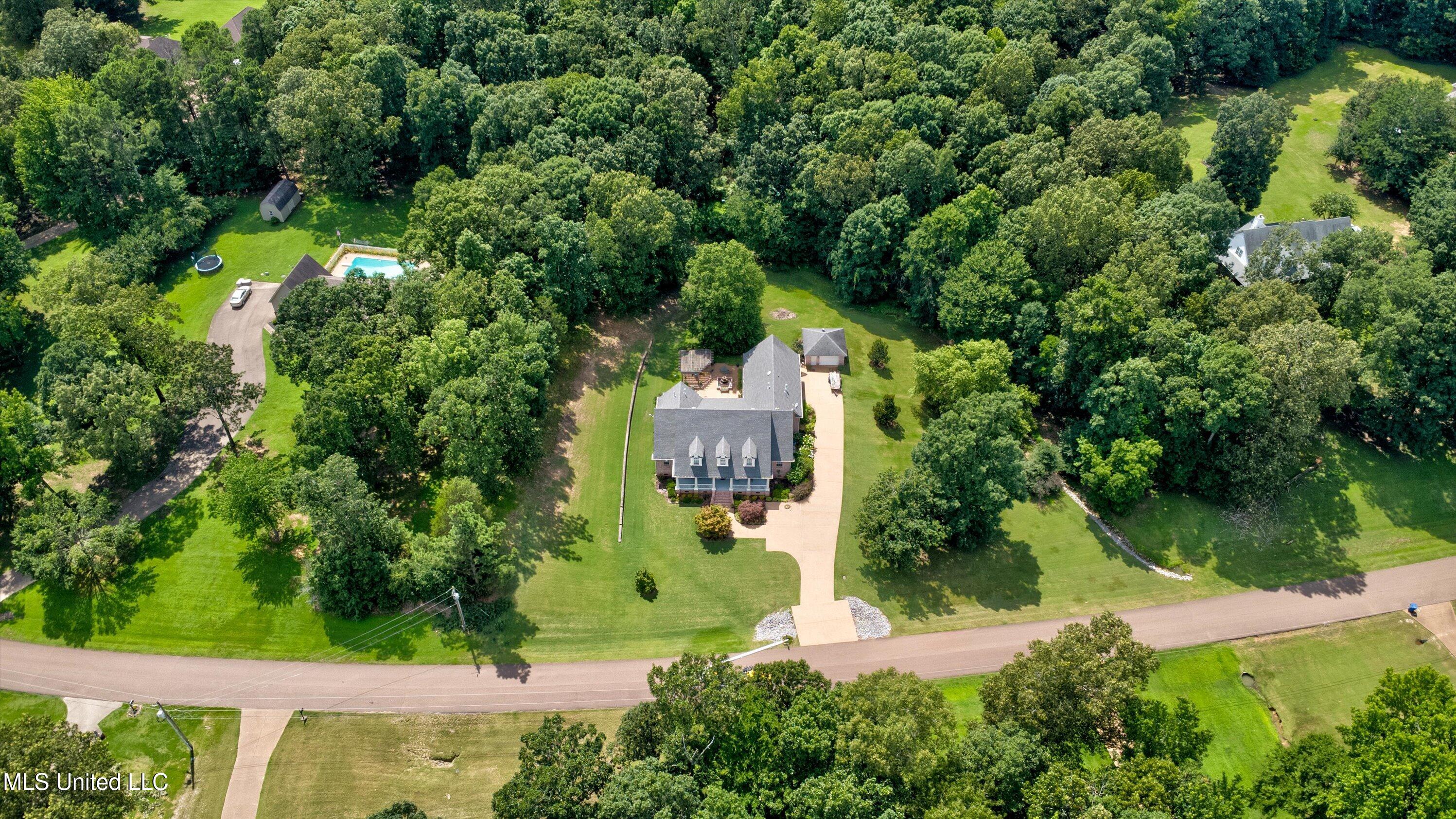193 Crockett Loop Hernando, MS 38632 - Photo 54 of 64 54-Drone-1 Aerial View home and 3 acres