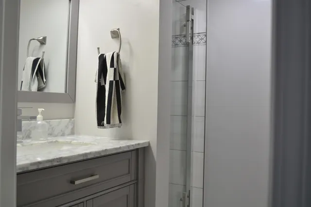 a bathroom with a shower