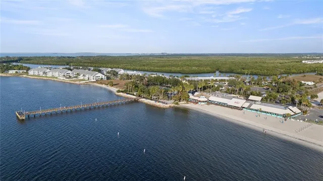 a view of a lake and a city