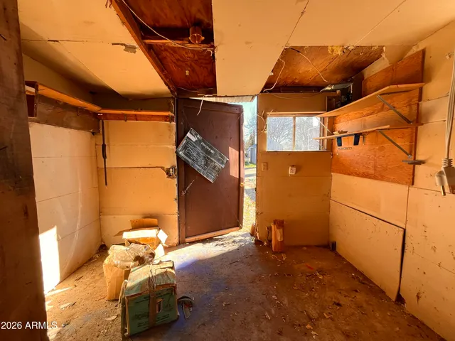 a view of park with large trees