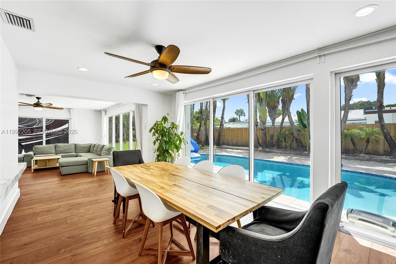 3350 North 40th Street Hollywood, FL 33021 - Photo 85 of 100 a view of a dining room with furniture window and wooden floor