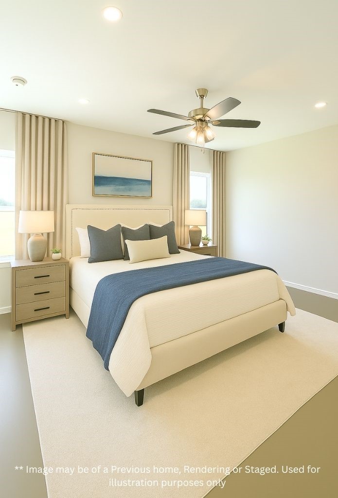 8 Greenway Drive Trinity, TX 75862 - Photo 12 of 13 a bedroom with a large bed and a chandelier