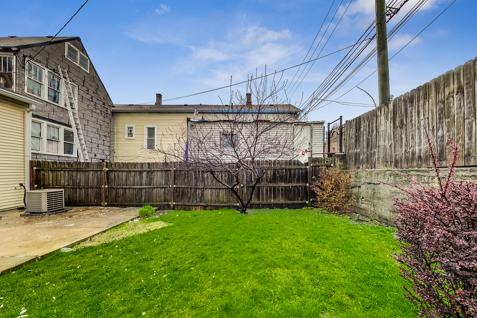 2338 West 18th Place Chicago, IL 60608 - Photo 59 of 63 a view of a backyard with plants and wooden fence