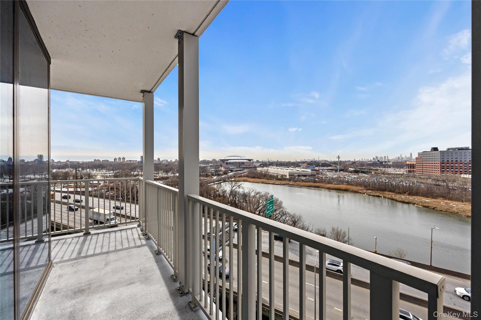 131-02 40th Road, Unit 9H Queens, NY 11354 - Photo 7 of 25 a view of a balcony with lake view and mountain view