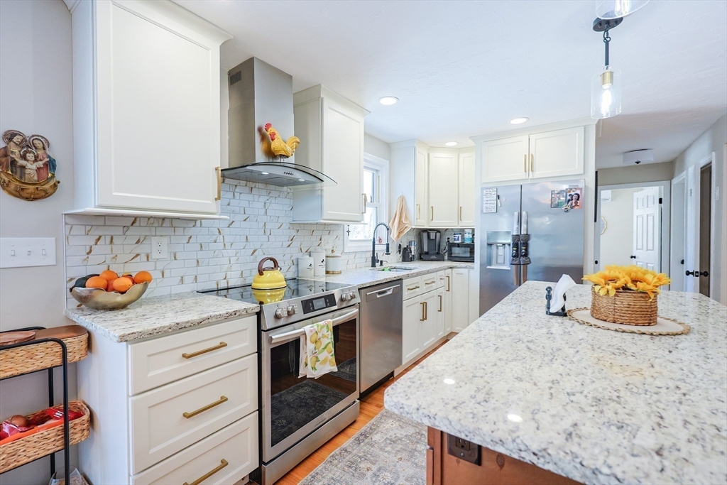 158 Chester Street Worcester, MA 01605 - Photo 8 of 42 a kitchen with stainless steel appliances granite countertop a sink and cabinets