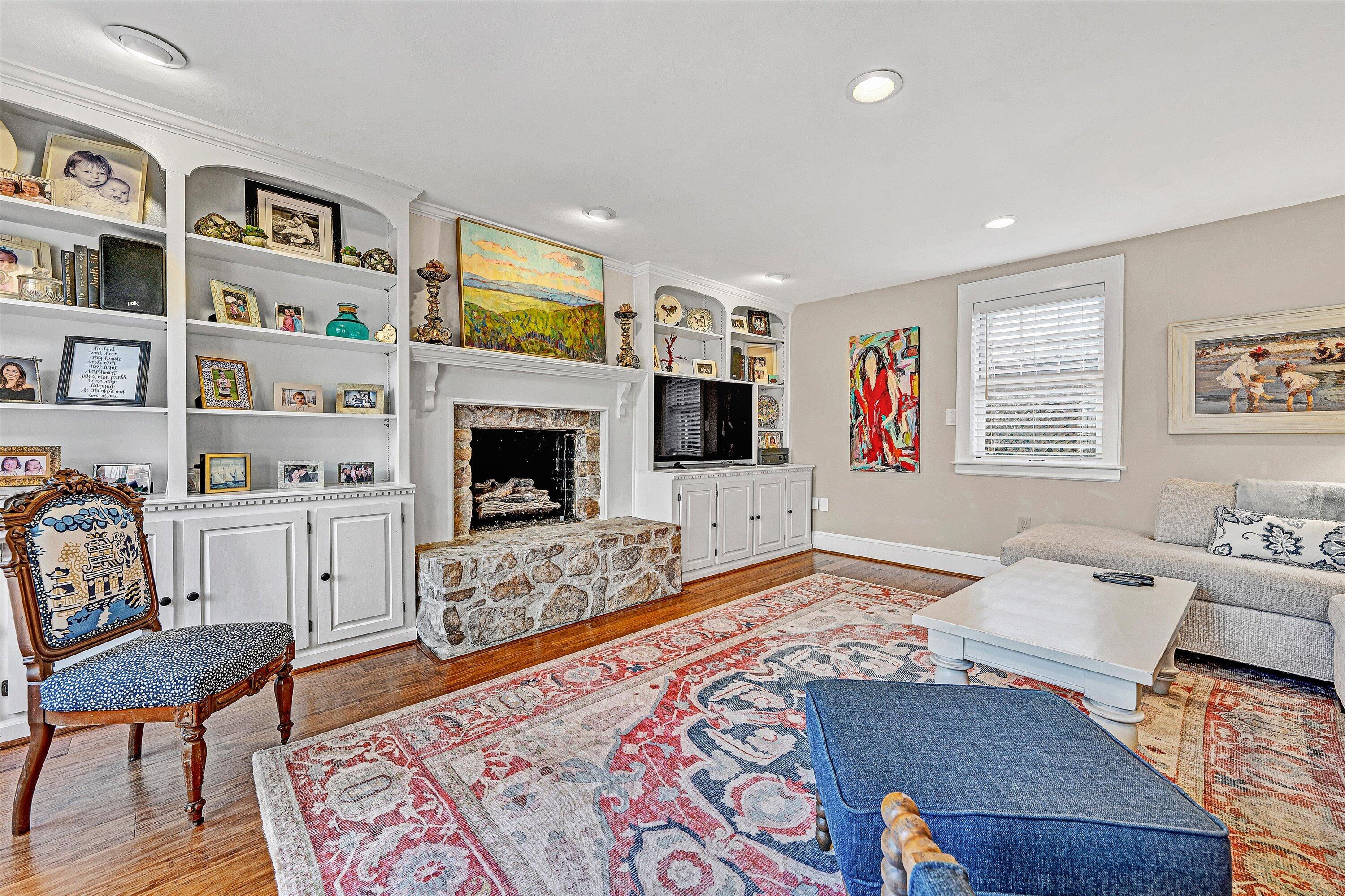 3232 Allendale Street Southwest Roanoke, VA 24014 - Photo 19 of 48 a living room with furniture fireplace and flat screen tv