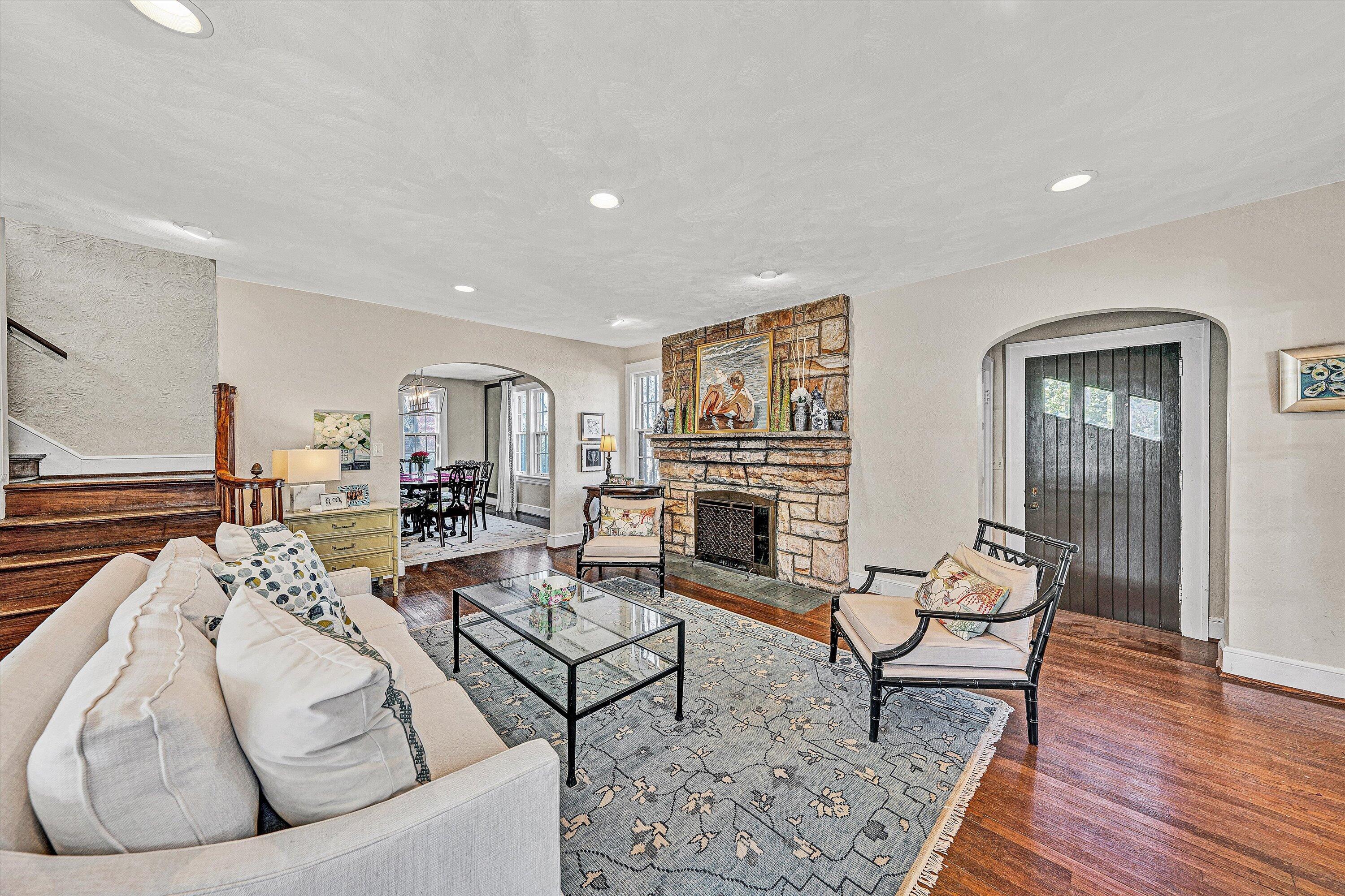 3232 Allendale Street Southwest Roanoke, VA 24014 - Photo 8 of 48 a living room with furniture and a fireplace