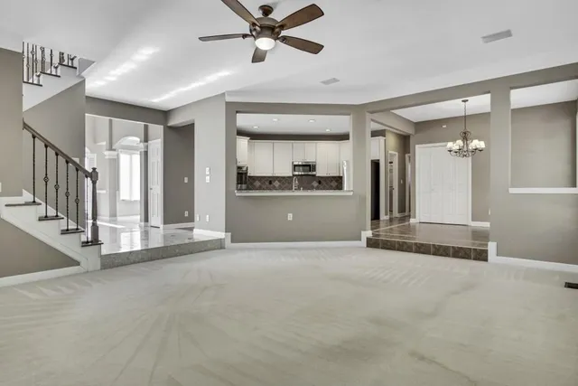 en view interior of a house and an empty room