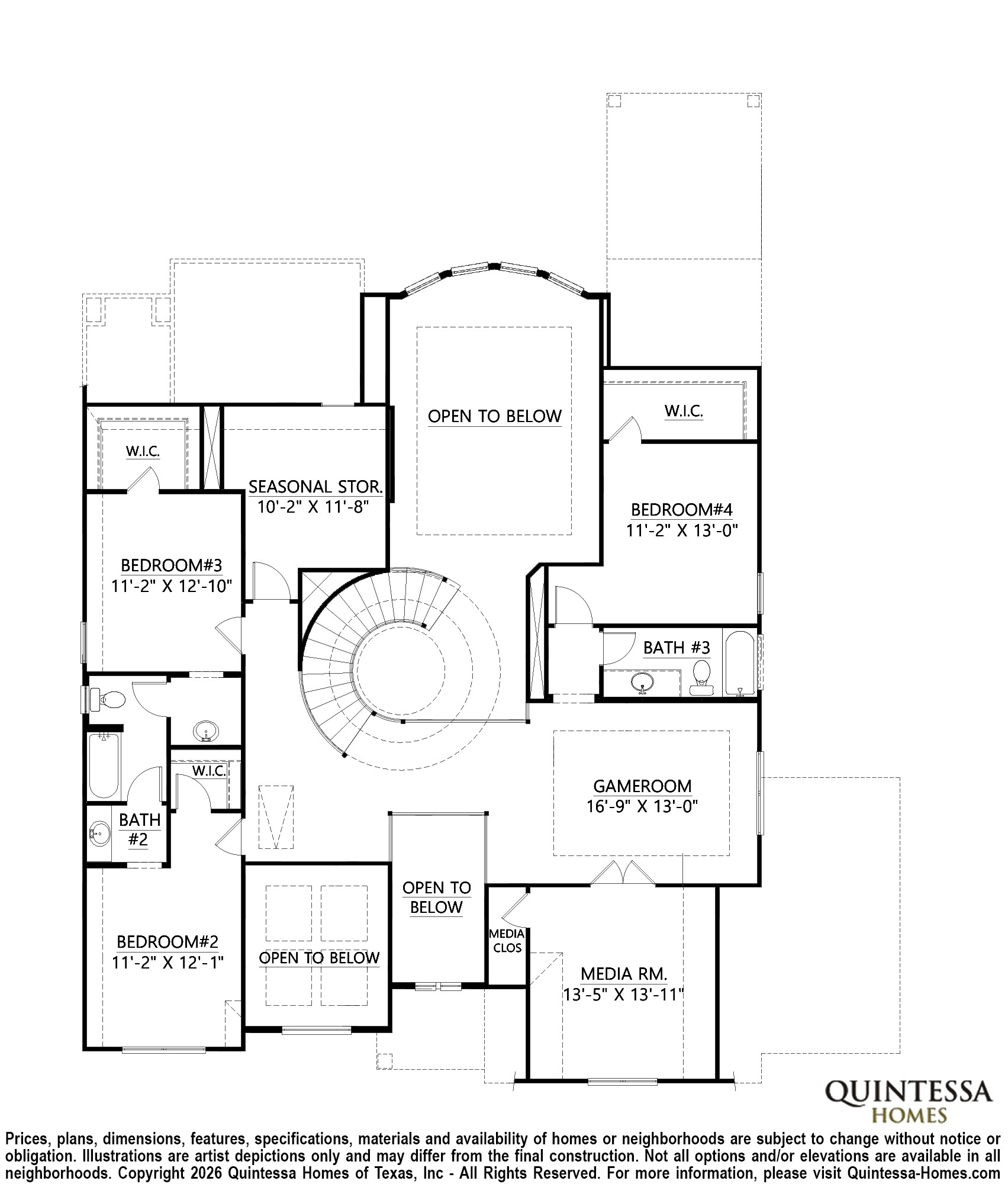 8017 Turquoise Lane Houston, TX 77055 - Photo 28 of 28 Artist Rendering of 2nd Floor Plan.