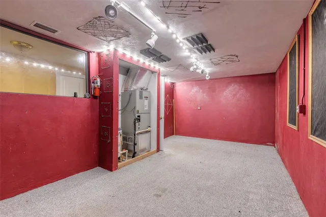 a entryway with a door