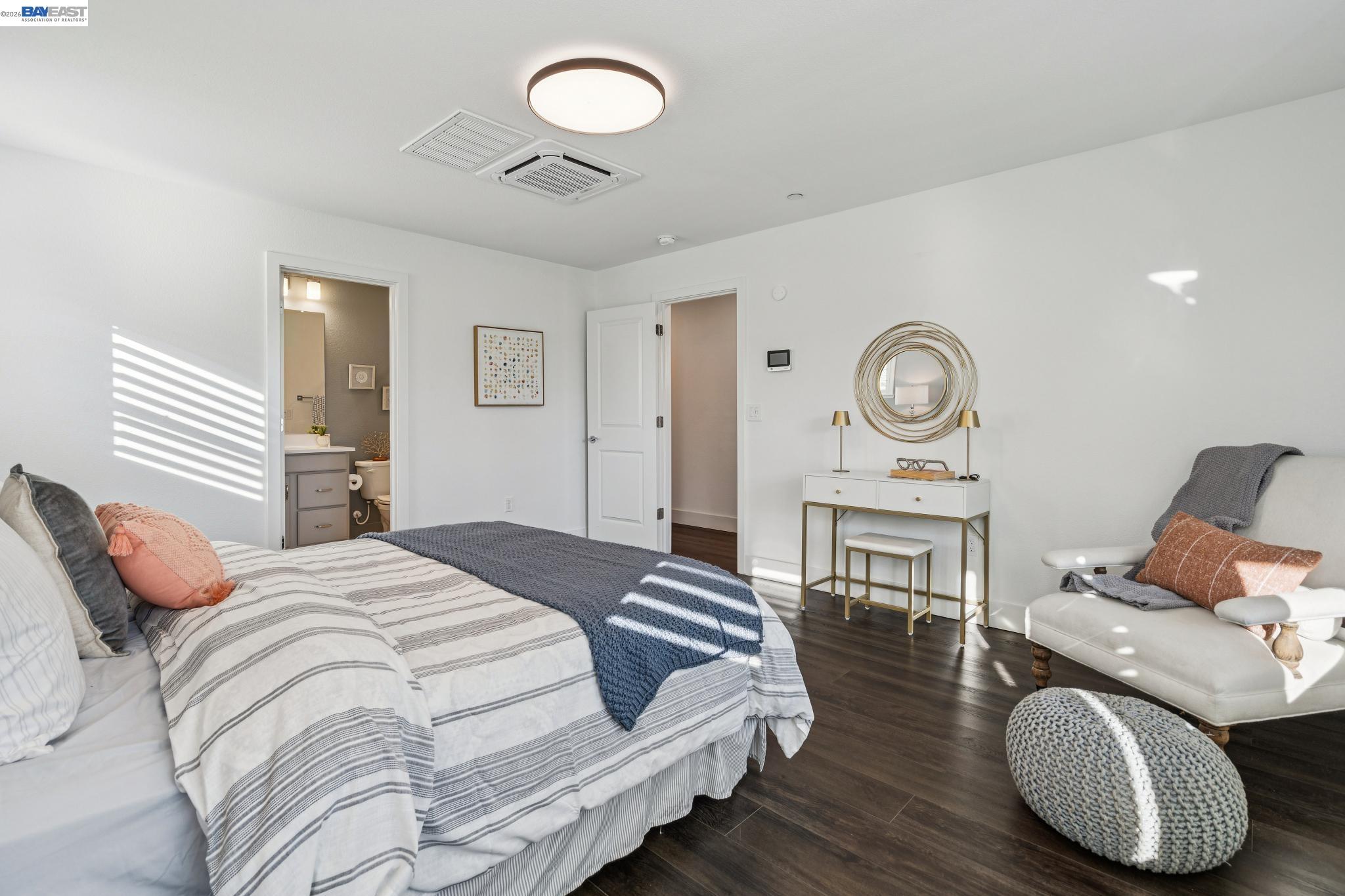 646 Eucalyptus Way Alameda, CA 94501 - Photo 8 of 40 a bedroom with bed and wooden floor