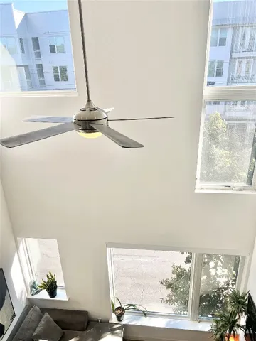 a view of a living room with a window