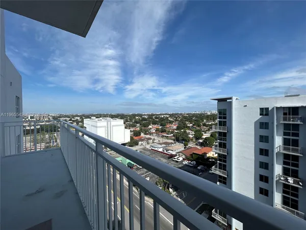 a city view from a balcony