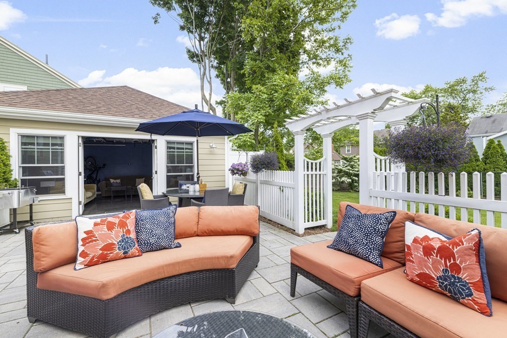 1 Auburndale Road Marblehead, MA 01945 - Photo 26 of 29 a outdoor living space with furniture and a garden