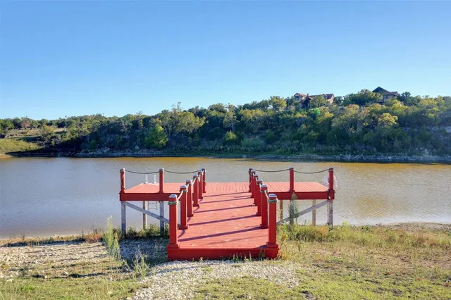 a view of a lake with houses