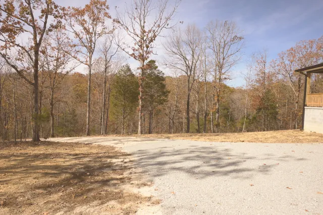 a view of snow on the side of a road
