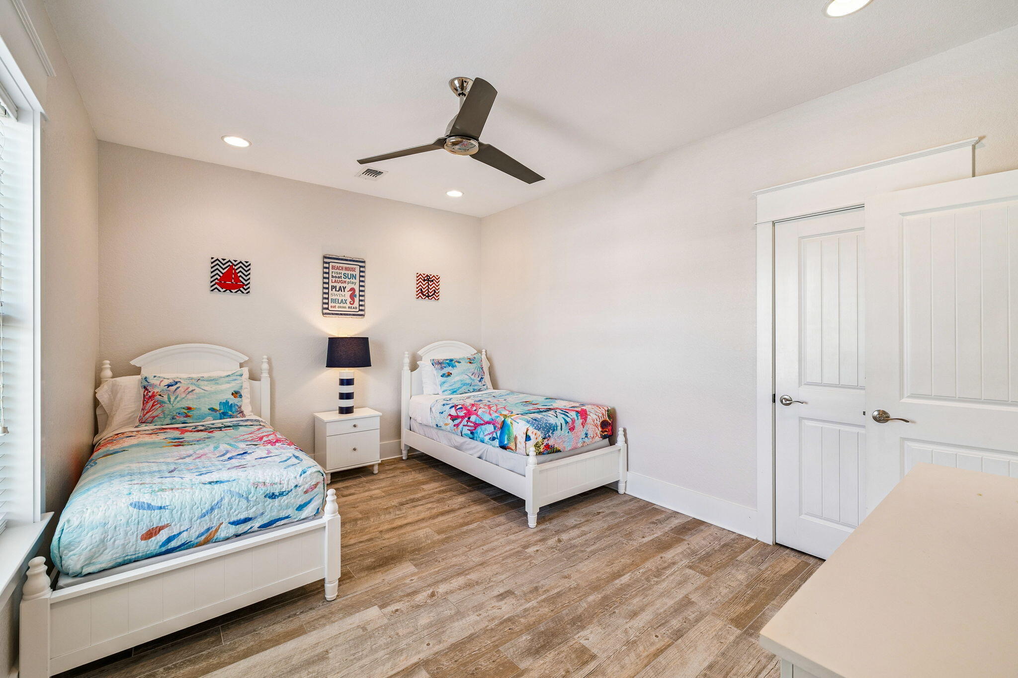 32 Moonlit Shores Lane Santa Rosa Beach, FL 32459 - Photo 28 of 48 a bedroom with bed and wooden floor