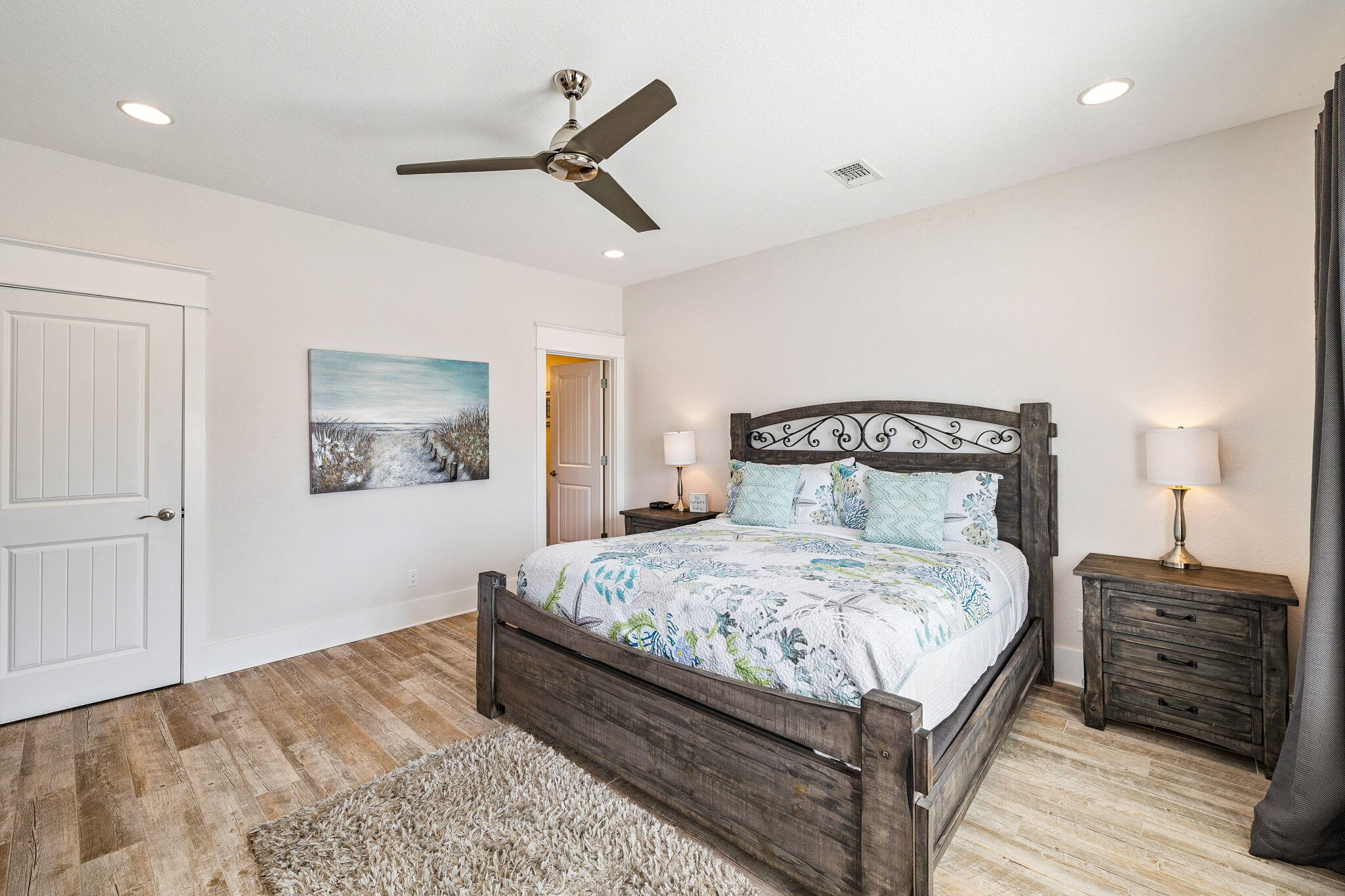 32 Moonlit Shores Lane Santa Rosa Beach, FL 32459 - Photo 30 of 48 a bedroom with a bed and a night stand