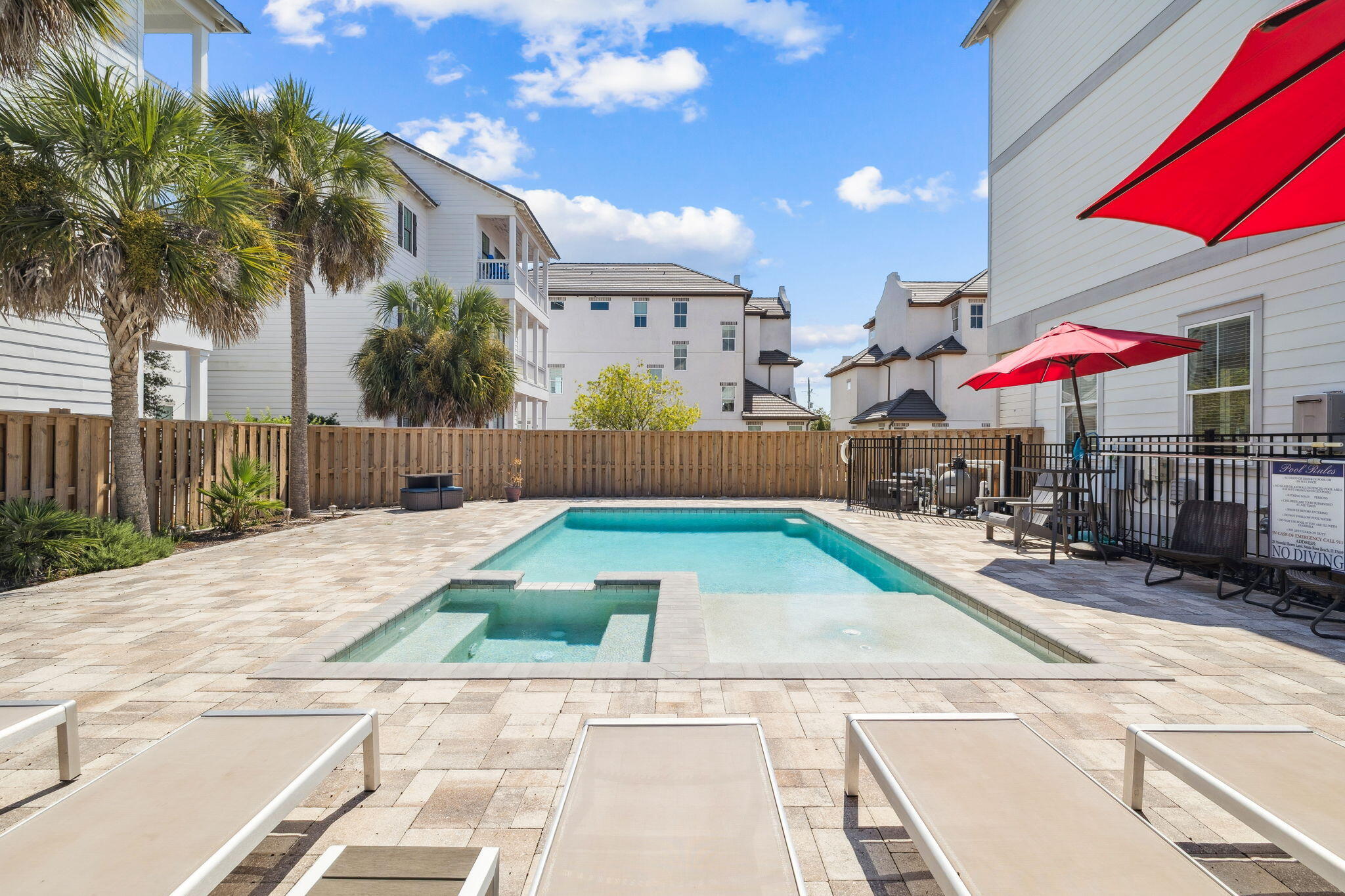 32 Moonlit Shores Lane Santa Rosa Beach, FL 32459 - Photo 5 of 48 a outdoor space with patio and white umbrellas