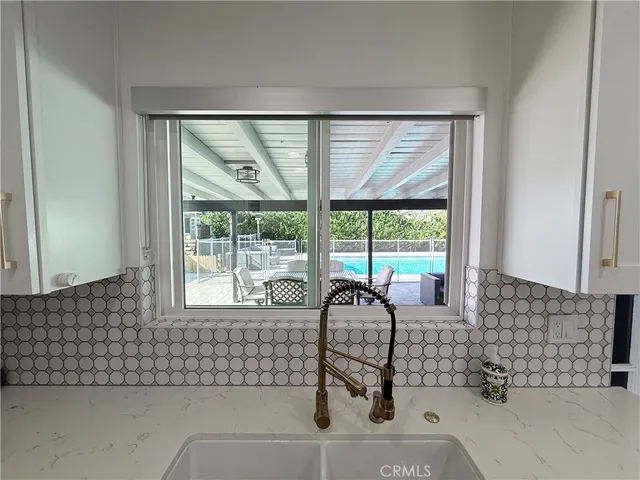 a bath room with a window