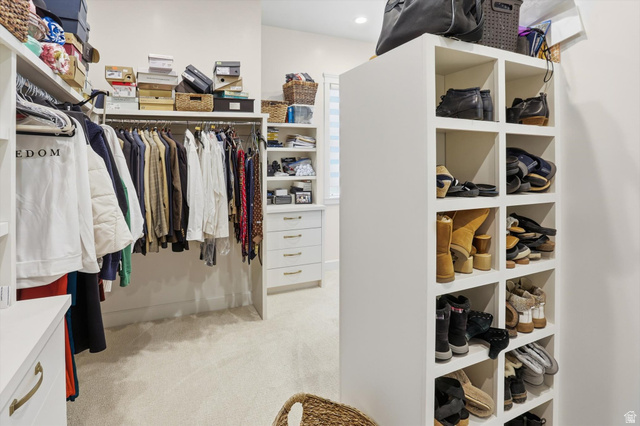 534 East Fish Hatchery Road Mantua, UT 84324 - Photo 50 of 87 Walk in closet featuring light colored carpet