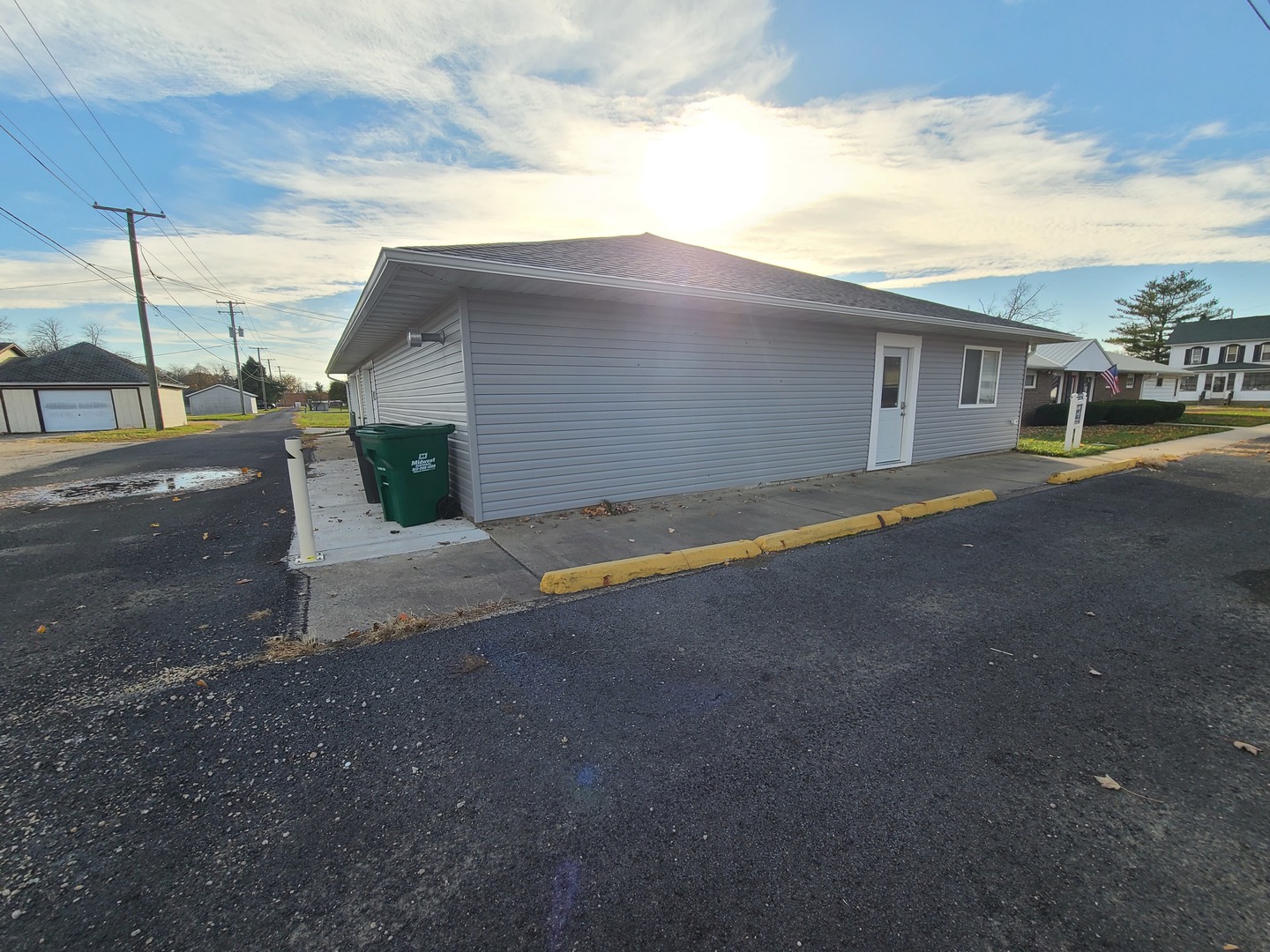 a view of a house with a street