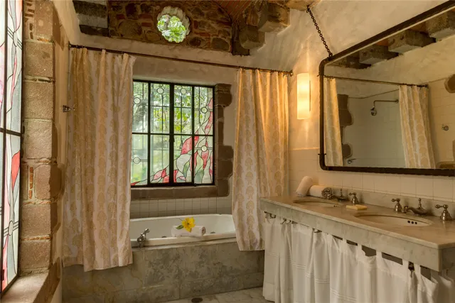 a living room with furniture