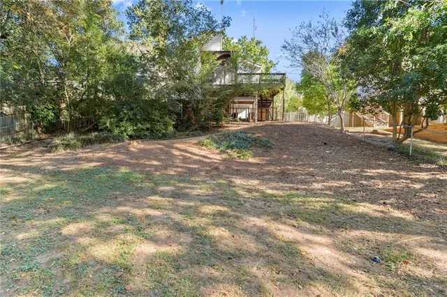 a view of road and trees