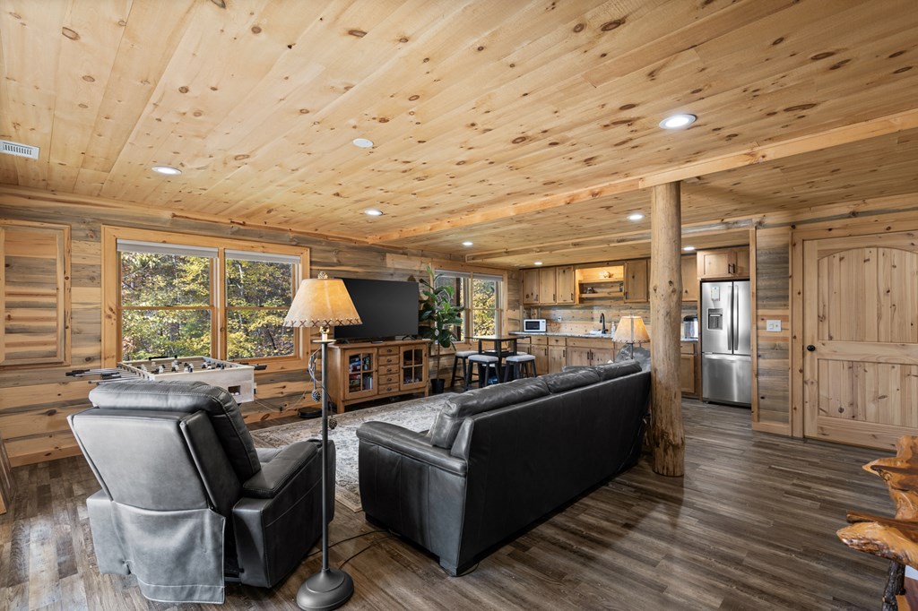 653 The Woods Road Mineral Bluff, GA 30559 - Photo 44 of 56 a living room with furniture and a flat screen tv