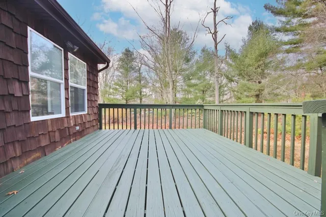 a view of wooden deck