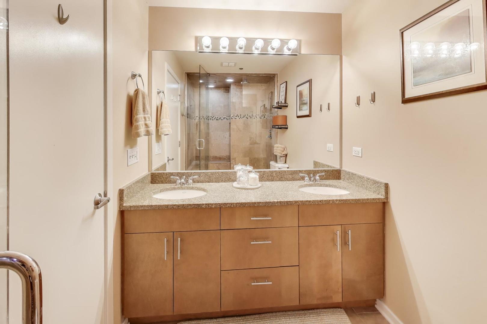 1040 West Adams Street, Unit 370 Chicago, IL 60607 - Photo 11 of 27 a bathroom with a sink and a mirror