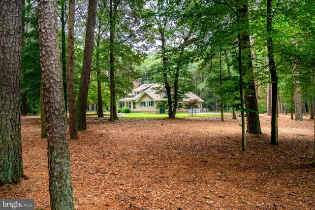 a front view of a house with a yard and trees