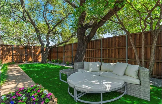 a view of backyard with green space