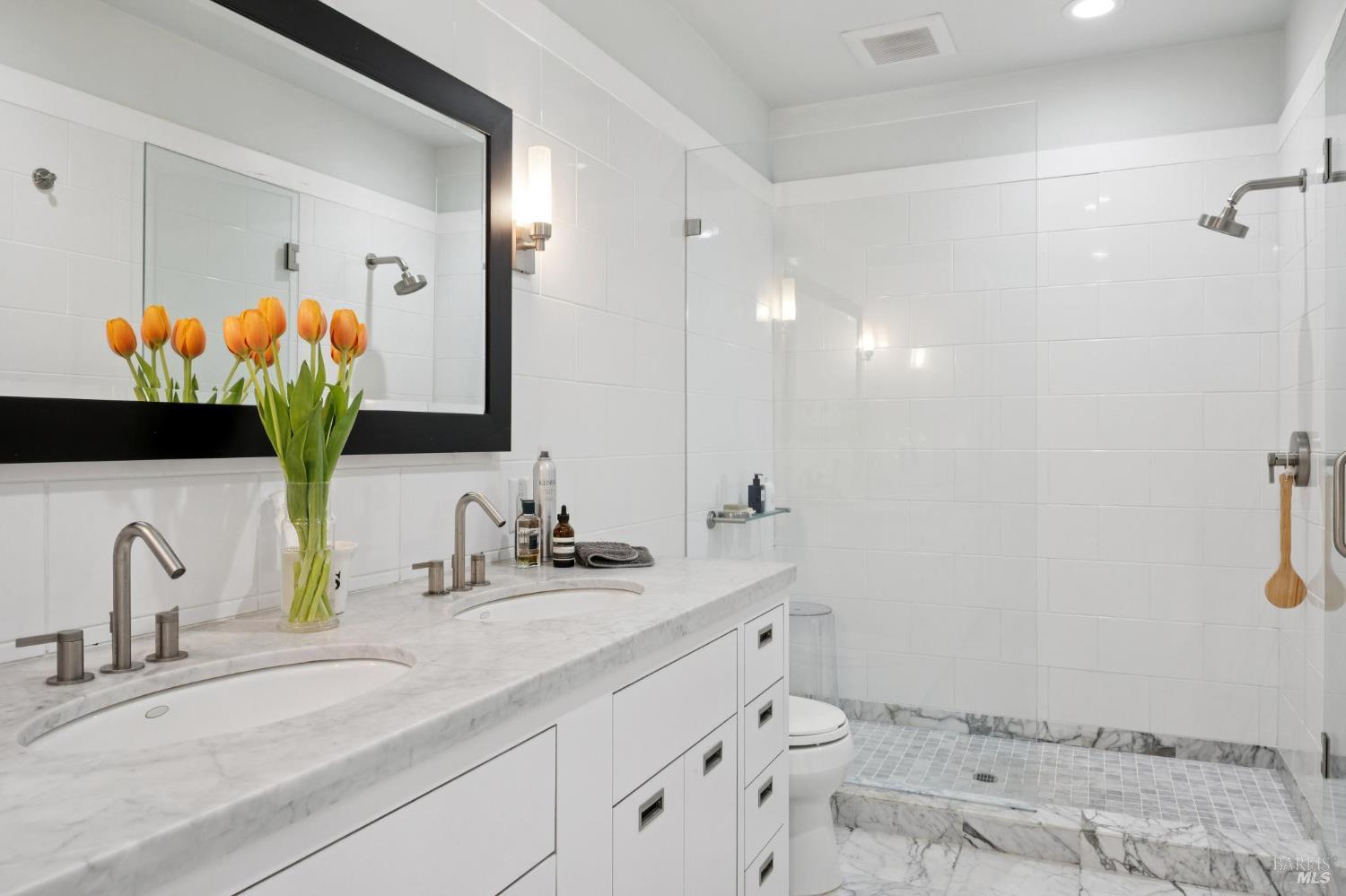 22 Clyde Avenue San Rafael, CA 94901 - Photo 28 of 66 a bathroom with a sink and a mirror