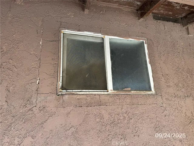 an empty room with a door