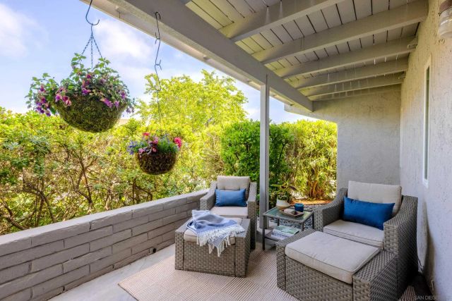 a outdoor living space with furniture