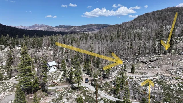 a view of a lake with a mountain