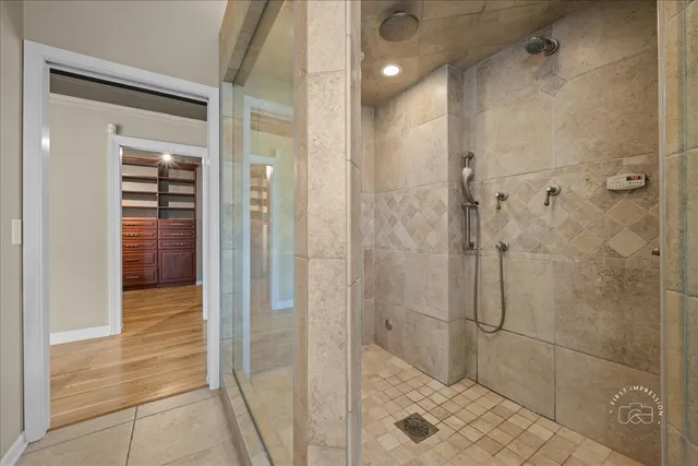 a bathroom with a shower